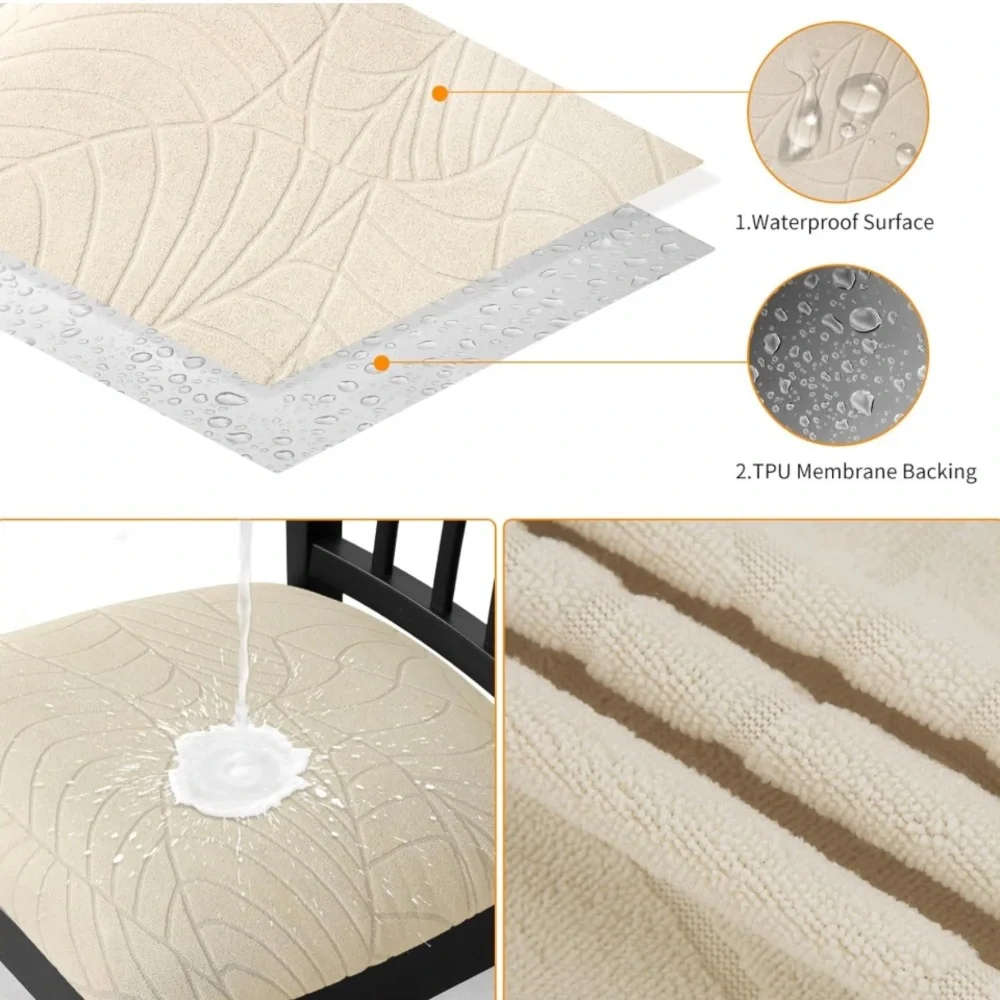 ~(6) Chair Seat Covers (Cream)~